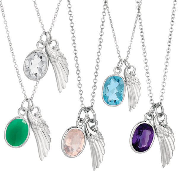 Angel Gemstone Pendant Necklaces