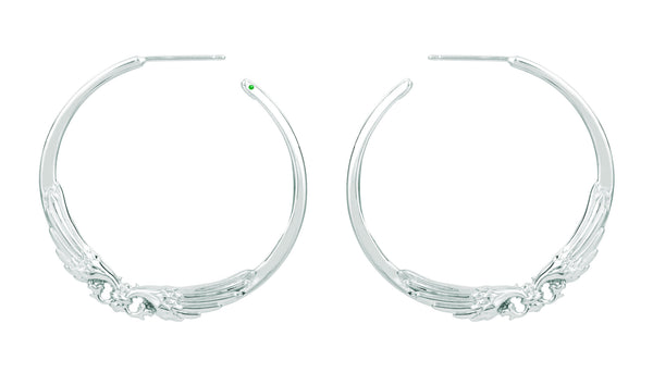 Carved Wing Hoop Earrings