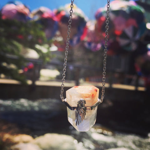 Angel Phantom Quartz Pendant Necklace