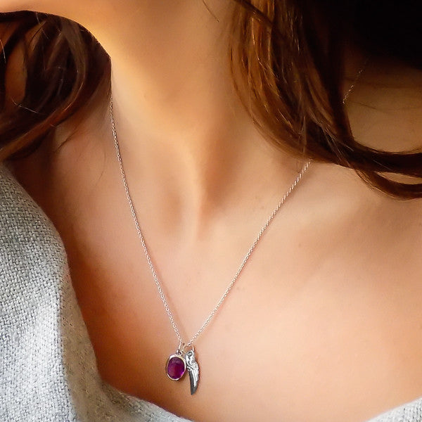 Angel Gemstone Pendant Necklaces