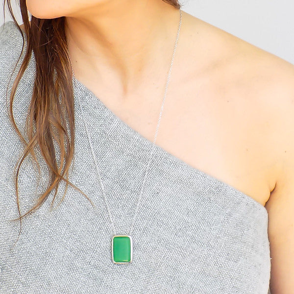 Green Onyx Pendant Necklace