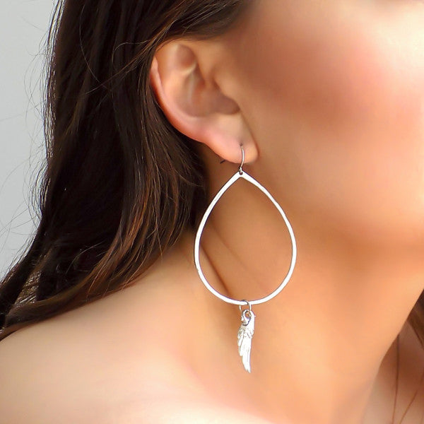 Angel Wing Gypsy Hoop Earring